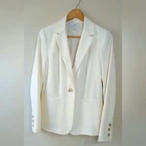 CHAUS Blazer Ivory White Suit Jacket Women Size 4
